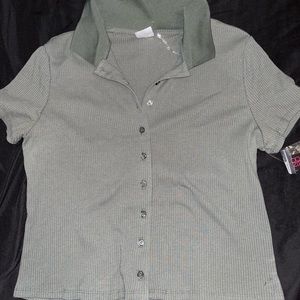 Cropped Collared Tee